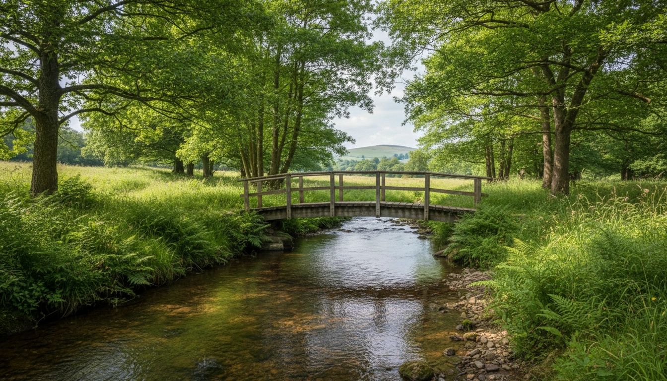 Wooden footbridge