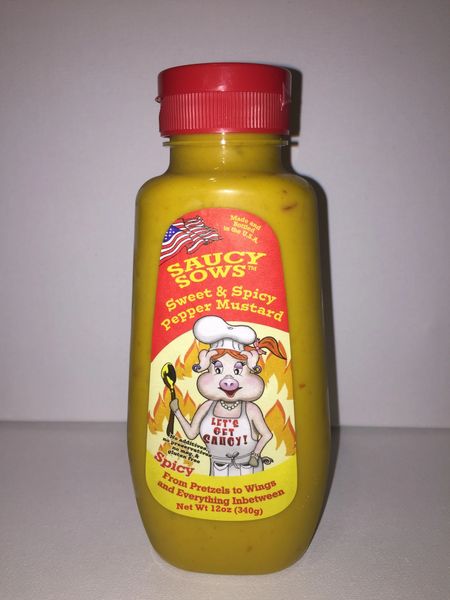 Saucy Sows Sweet Pepper Mustard - Spicy 12 oz
