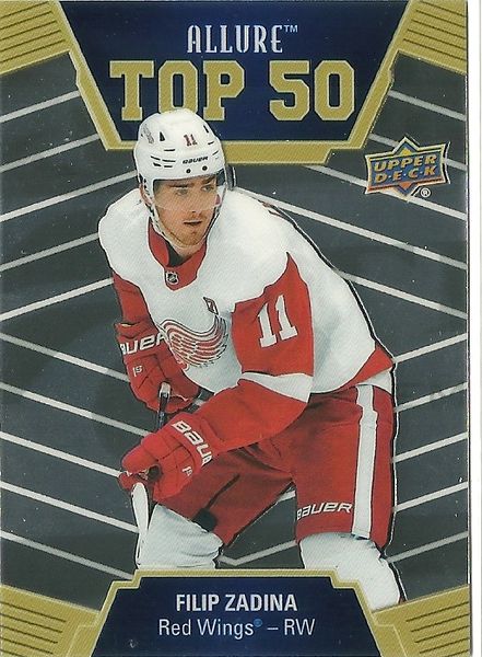 2019 20 Upper Deck Allure Top 50 Filip Zadina T50 34 Detroit Red Wings