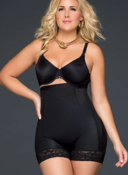Invisible line body shaper in black, Strapless Style, Abdominal Girdle