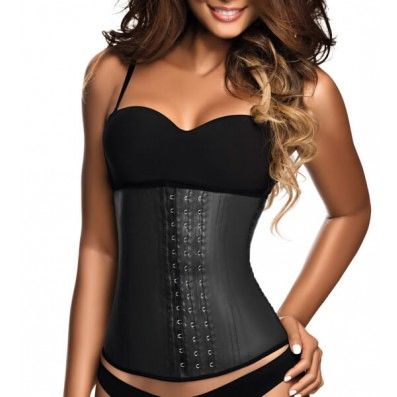Latex Waist trainer with 3 rows of hooks closure