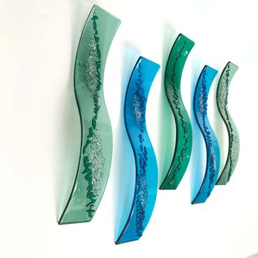 Contemporary Glass Wall Art 
Fine Art Glass Sculpture 
License to Kiln formed Glass by Dot Galfond 