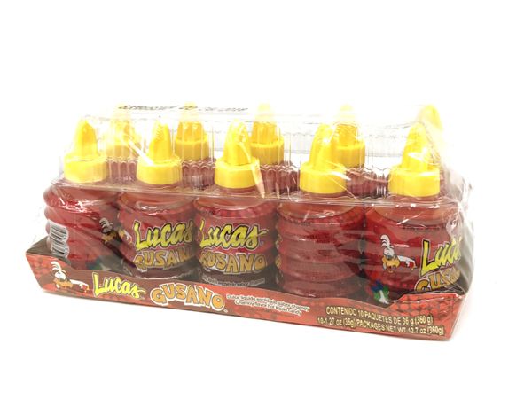 Lucas Gusano Chamoy 10 Ct Dulceria La Bonita Wholesale Llc