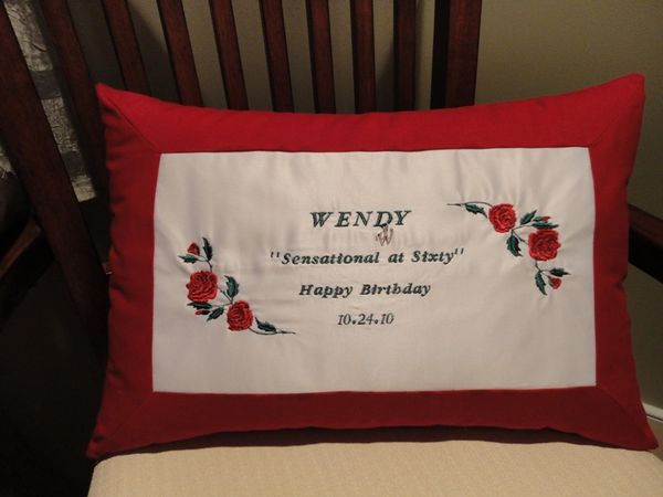 Custom Embroidered Pillow With Saying Design Custom