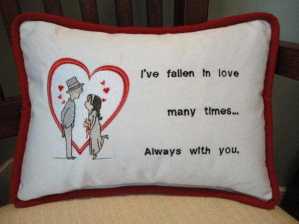 Custom Embroidered Pillow With Saying Design Custom