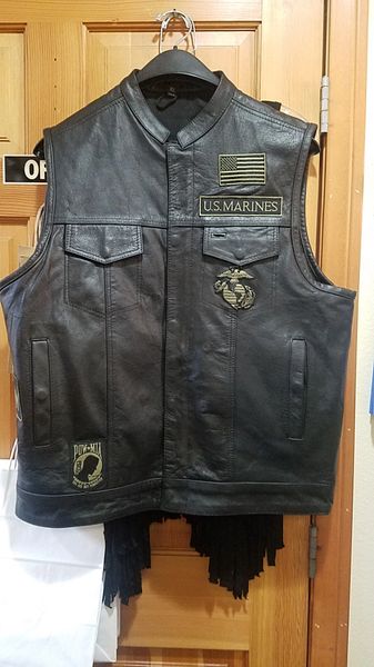 Marine corps 2025 leather vest