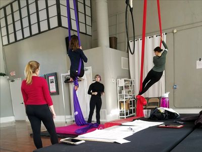 aerial silk and Lyra group class