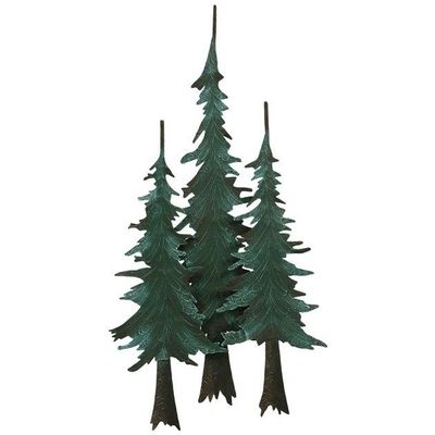 3 tall evergreen trees logo