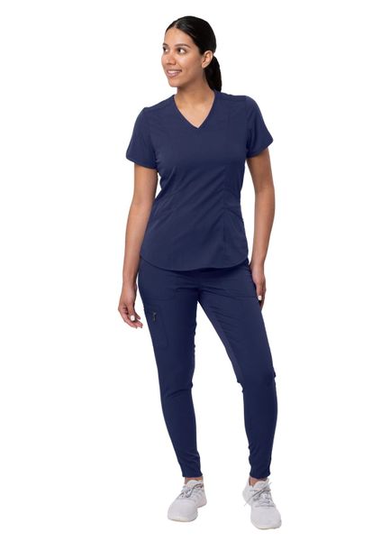 Women's Modern Athletic Jogger Scrub Set Navy Blue by Adar