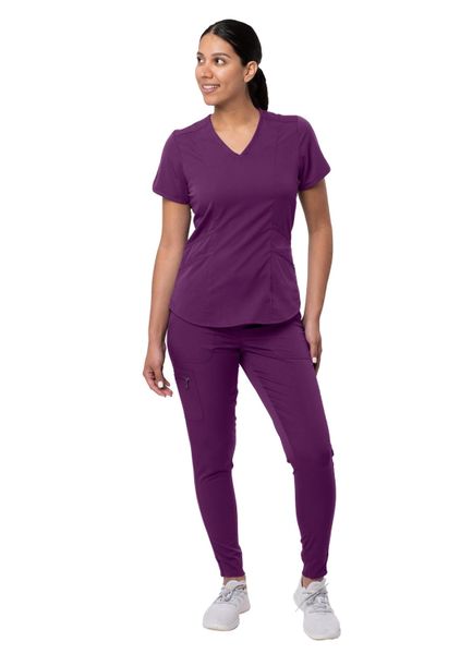 Women's Modern Athletic Jogger Scrub Set Eggplant by Adar