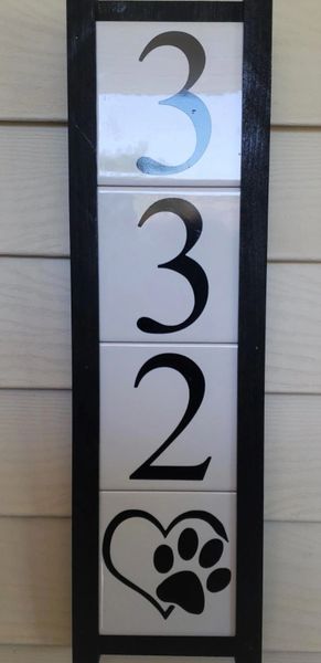 Mr. Willies House Number Signs 4 tile