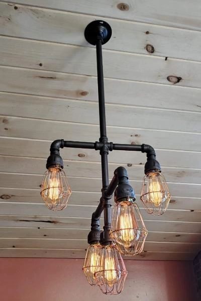 Industrial Ceiling Light with 5 bulbs