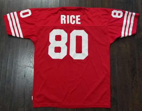 49ers Jerry Rice #80 NFL Champion Brand Vintage Jersey 80s Sz 48