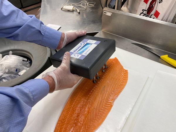 Measure fish fat and quality. 