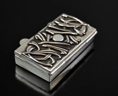 "Deadwood" Sterling Silver .925 Vitamin pill box MADE IN U.S.A.