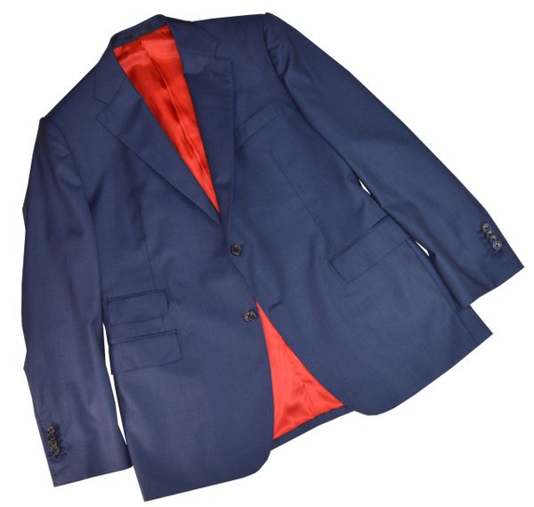 Handmade hand tailored "Patriot" Navy sharkskin Sport Coat