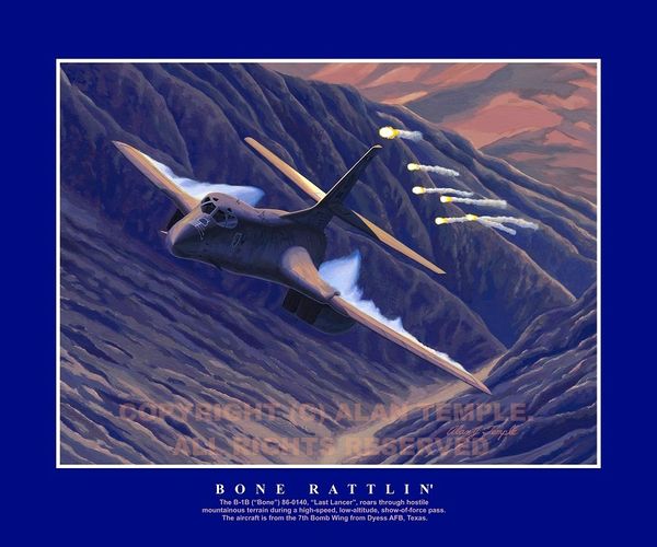 Bone Rattlin' 24"x20" canvas giclée (blue border)