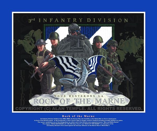 Rock of the Marne 24"x20"canvas giclée (blue border)