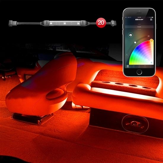 XK Glow 20pc slim strip Boat Interior Smartphone Kit