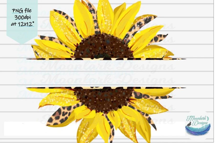 Download Sunflower Leopard Sparkle Split Monogram Png Sublimation Customizable Address Mom Garden Flag Shirt