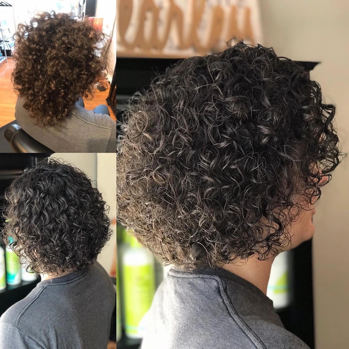 Perfect before and after pictures of the Deva cut.