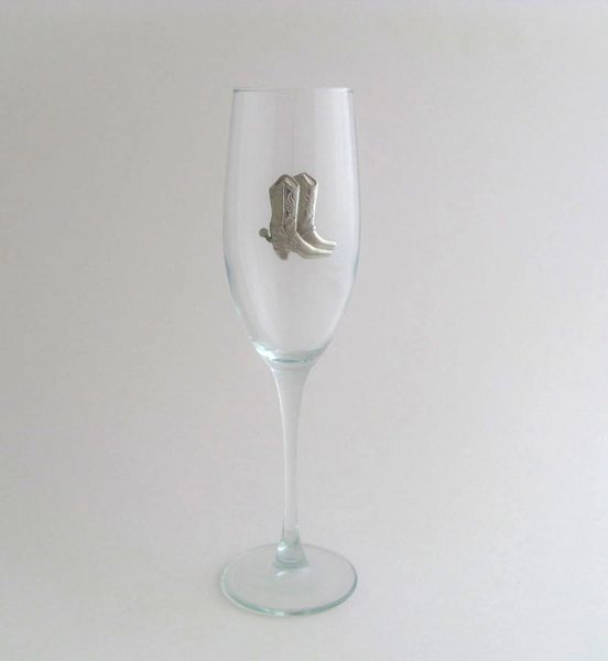 Flute Glass with Pewter Boot