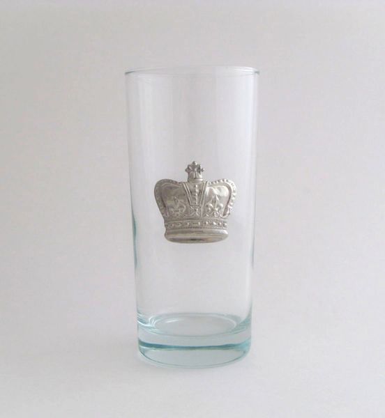 Beverage Glass with Pewter Crown (Set of 4)