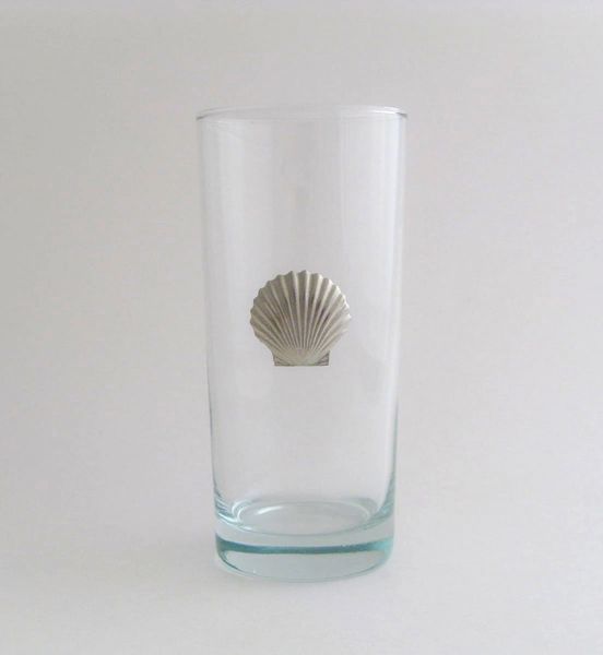Beverage Glass with Pewter Clam (Set of 4)