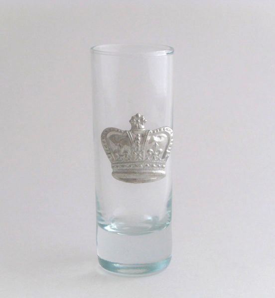 Shot/Cordial Glass with a Pewter Crown