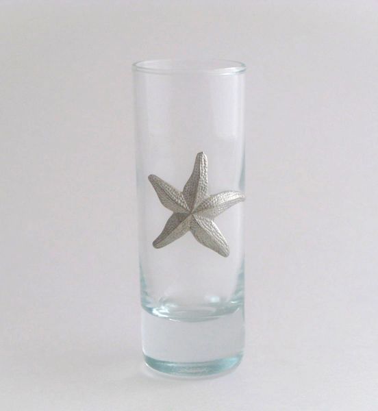 Shot/Cordial Glass with Pewter Starfish