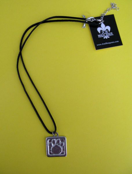 Paws for a Cause Black Leather Cord Necklace