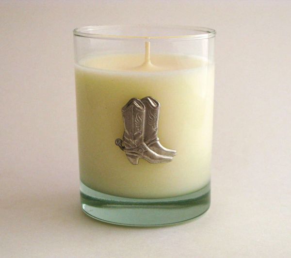 Soy Candle (14 oz.) with Pewter Boots