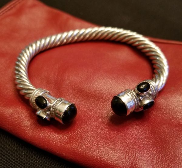 Sterling Silver & Black Onyx Cuff Bracelet