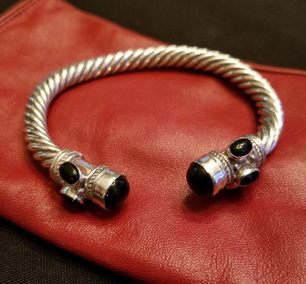 Sterling Silver & Black Onyx Cuff Bracelet