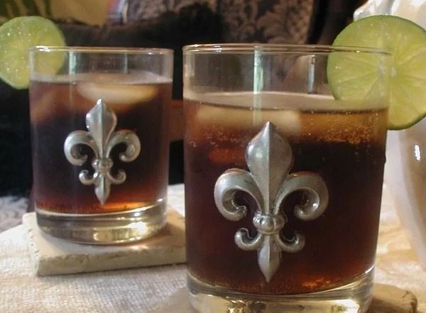 Fleur de Lis Rocks Glasses (Set of 4)