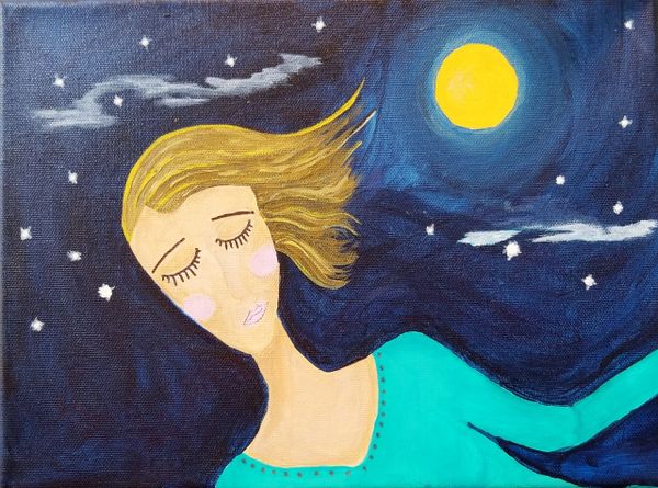 Original 8x10 acrylic on canvas - Meditation