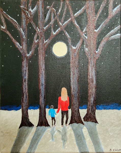Winter Walk 8x10 acrylic on canvas - SOLD