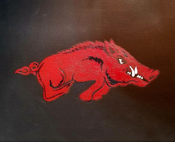 Acrylic on canvas, 8"x10" Razorback - SOLD