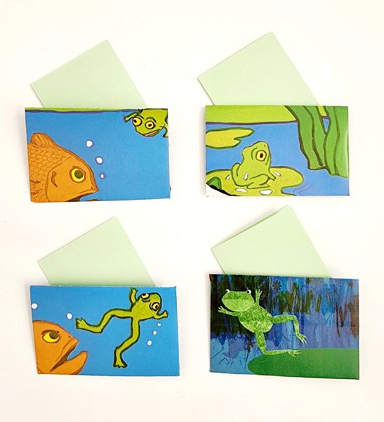 Mini Note Cards - Froggy (3.75"x2.5")- Pack of 4