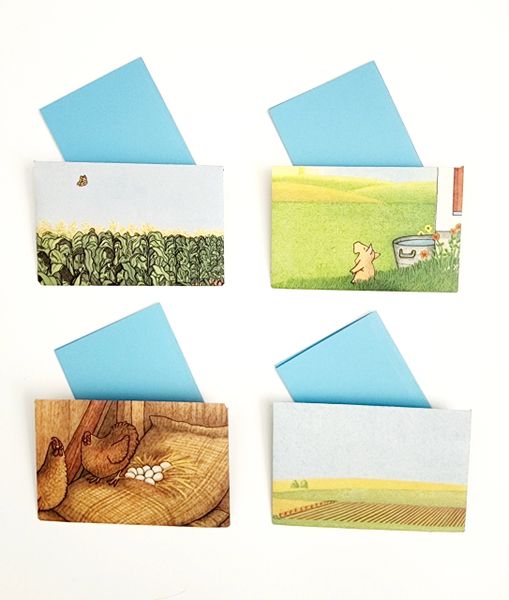 Mini Note Cards - Country Life (3.75"x2.5")- Pack of 4