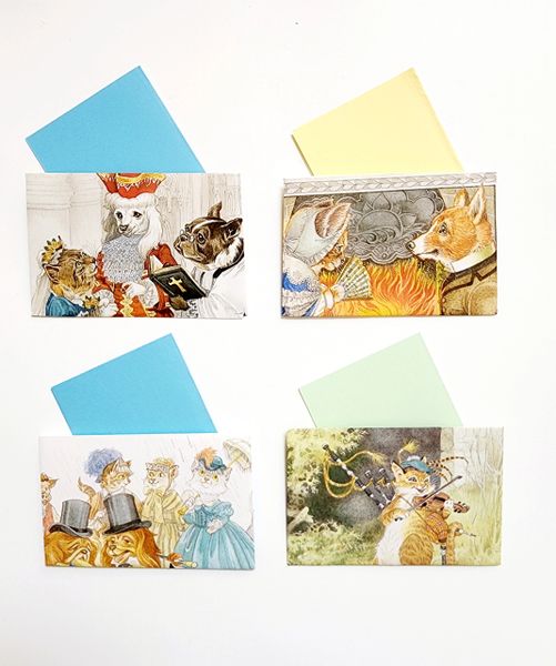 Mini Note Cards - The Royals (3.75"x2.5")- Pack of 4