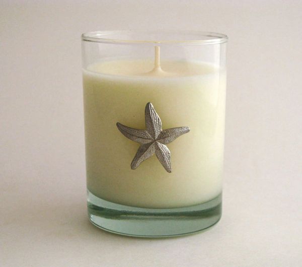 Soy Candle (14 oz.) with Pewter Starfish