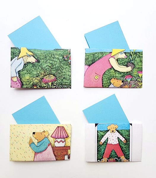 Ms Bear's Garden - Mini Note Cards (3.75"x2.5")- Pack of 4
