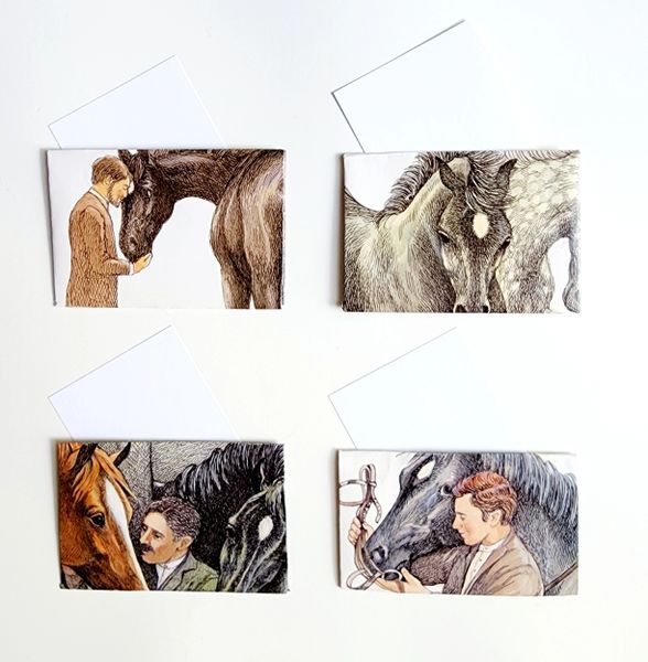 Mini Note Cards - Black Beauty (3.75"x2.5")- Pack of 4
