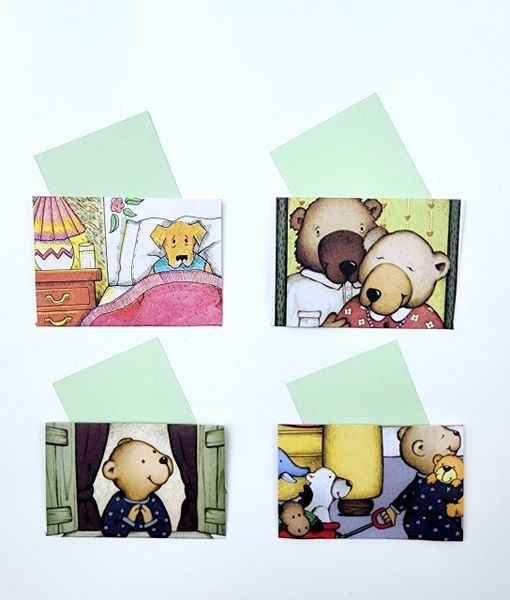 Mini Note Cards - Bear Time (3.75"x2.5")- Pack of 4