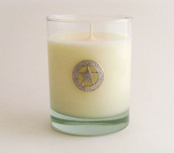 Soy Candle (14 oz.) with Pewter Texas Star