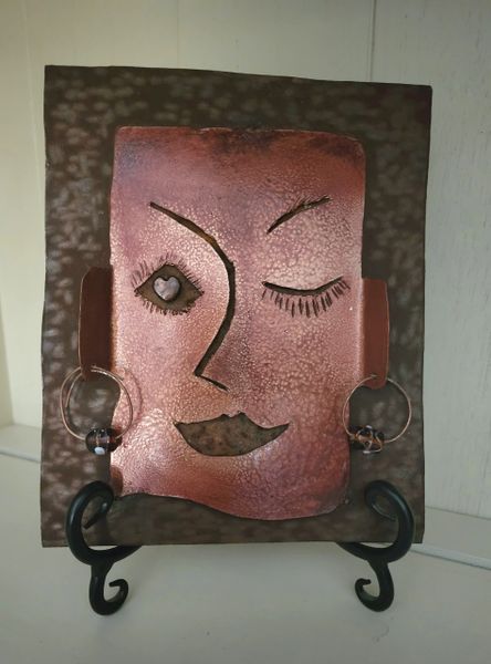 Metal Art - Love You, 8.25 inches tall, welded scrap metal