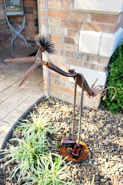 Metal Art - Big Bird, 45.5 inches tall, Welded Scrap Metal Art