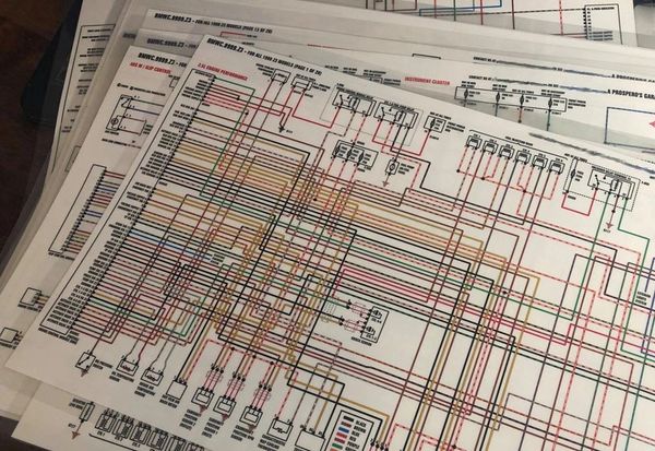 Toyota | 11" x 17" Laminated Color Wiring Diagram in Factory Colors