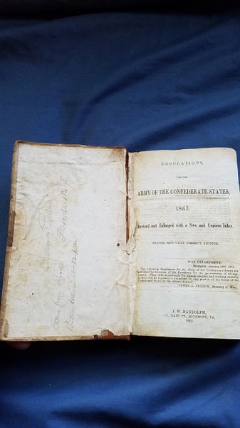 1863 CONFEDERATE ARMY REGULATIONS - ARMY OF TENN.